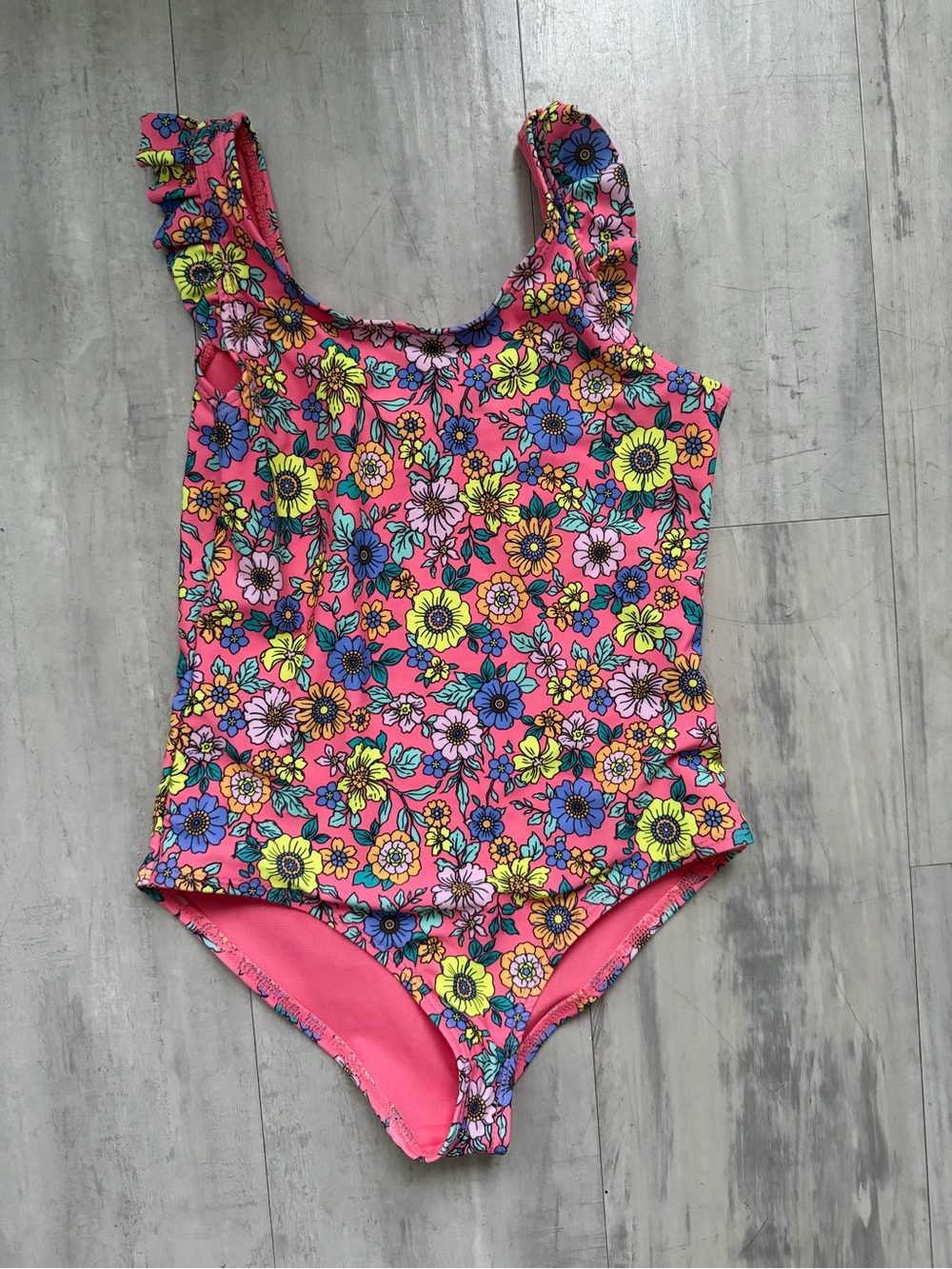NWOT Kids Pink Floral One-Piece Swimsuit